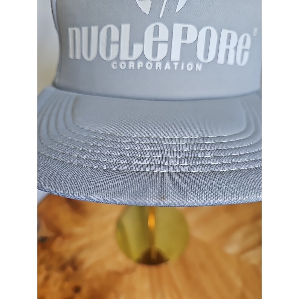 Vintage Adjustable Gray and White Industrial Nuclepore Mesh Trucker‎ Hat - Picture 6 of 15